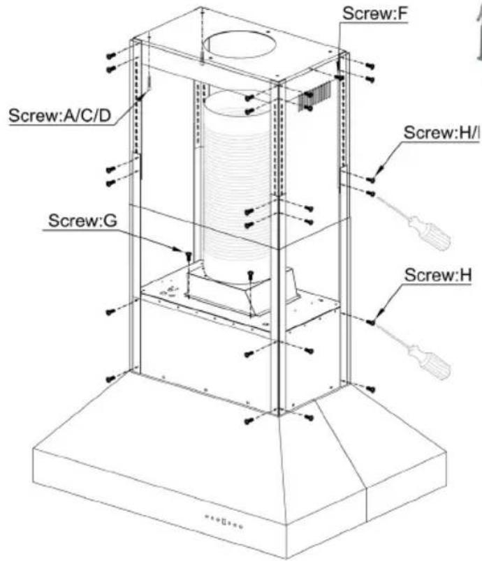 Screw:A/C/D Screw:G Screw:F Screw:H/I Screw:H