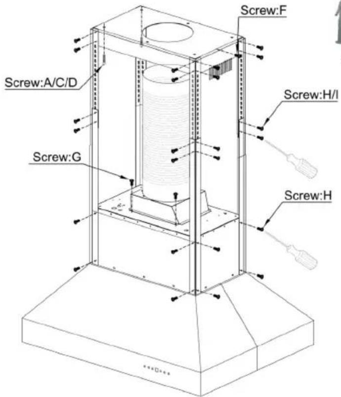 Screw:F Screw:A/C/D Screw:H/I Screw:G Screw:H * * * D * * *