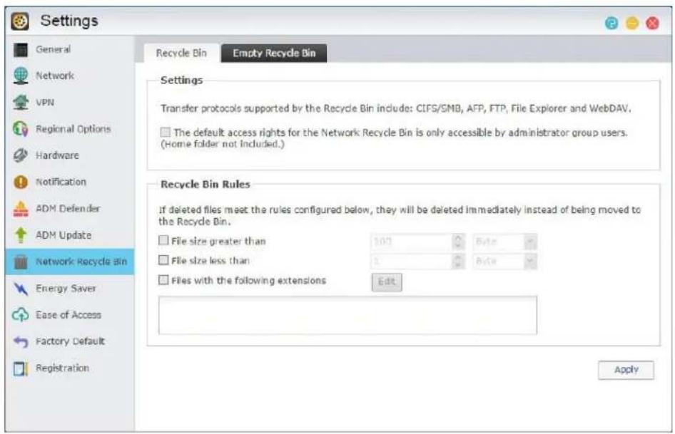 Asustor AS7012RX - Network Recycle Bin - 1