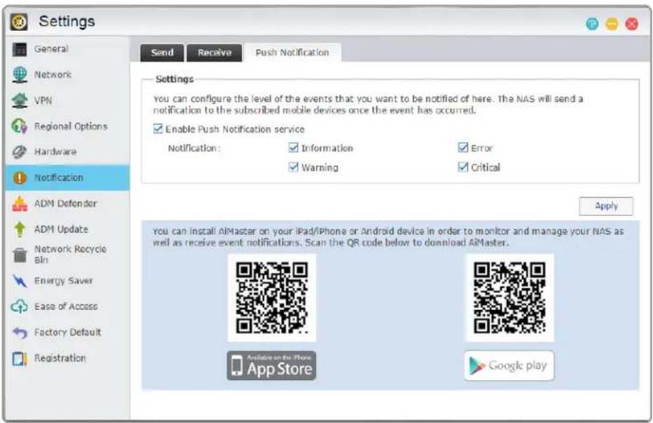 Asustor AS7012RX - Notification - 3