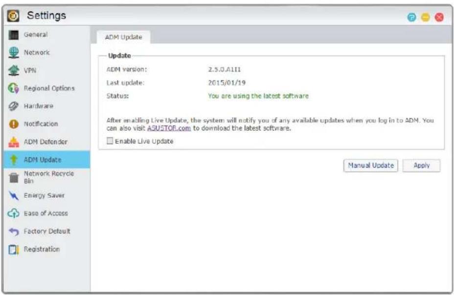 Asustor AS7009RX - ADM Update - 1