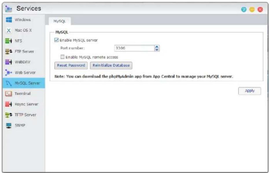 Asustor AS7009RX - About MySQL - 1