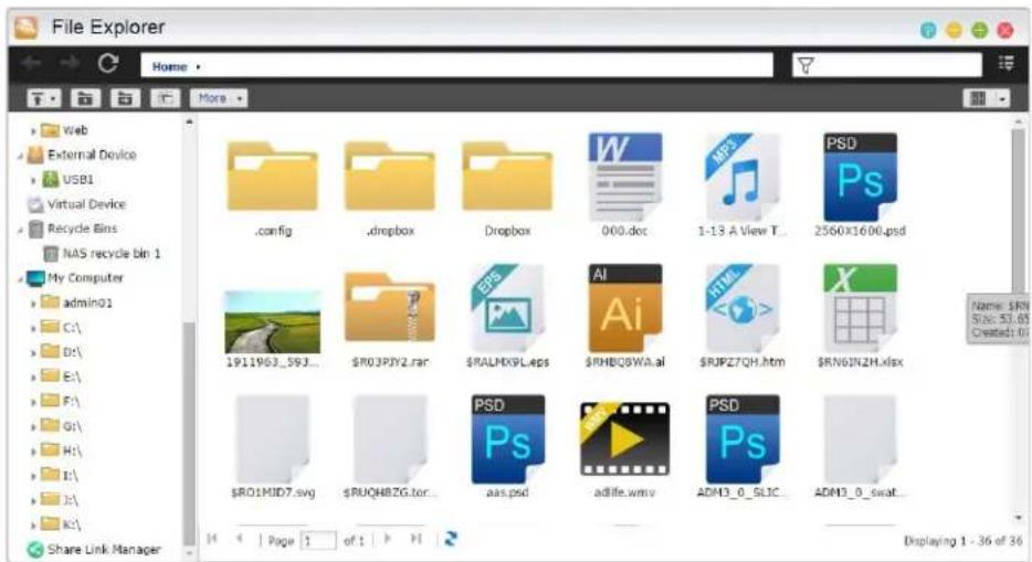 Asustor AS7009RX - File Explorer - 1