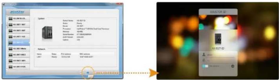 Asustor AS7009RX - Logging in to ASUSTOR Data Master - 1