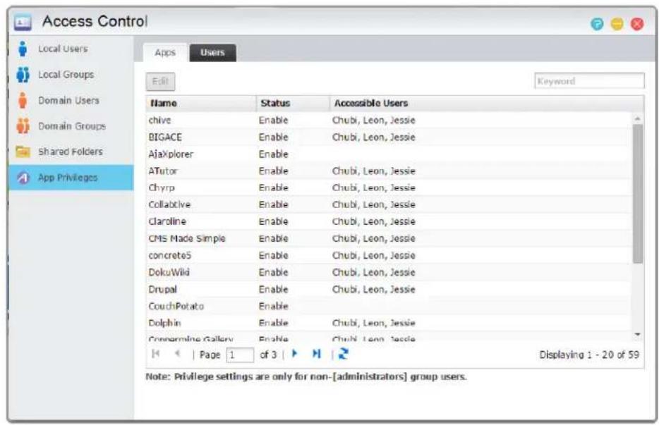 Asustor AS7009RX - App Privileges - 1