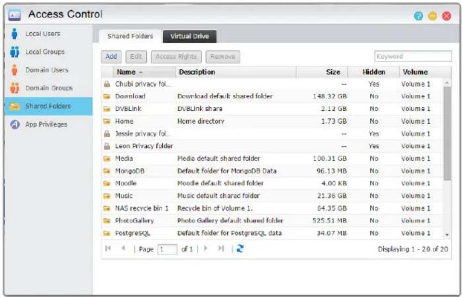 Asustor AS7009RX - Shared Folders - 1