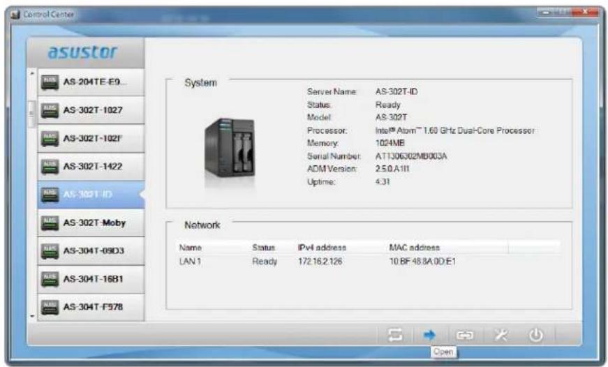 Asustor AS7009RX - Control Center - 1