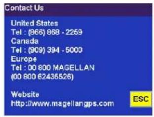 MAGELLAN RoadMate 3050T - Contact Us - 1