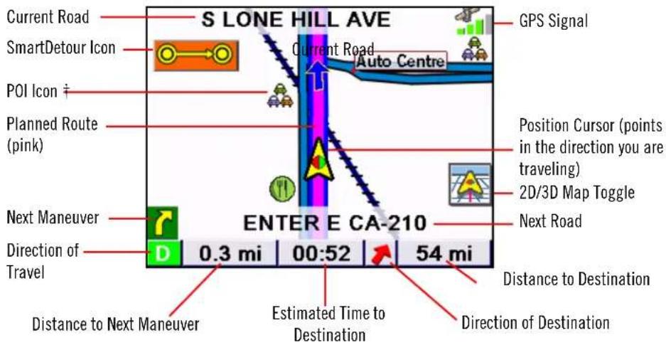 MAGELLAN RoadMate 3050T - Map Screen - 1