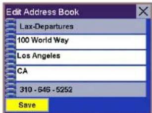 MAGELLAN RoadMate 3050T - Saving a Previous Destination to the Address Book - 5