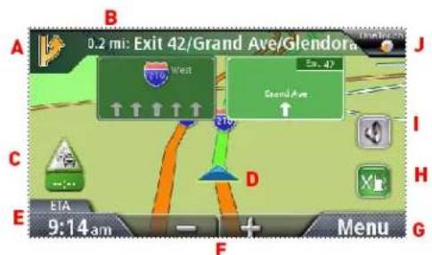 MAGELLAN RoadMate 2036T-LM - Map Screen - 2