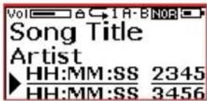 Song Title Artist HH:MM:SS 2345 HH:MM:SS 3456