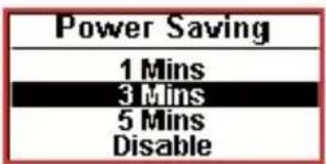 Power Saving 1 Mins 3 Mins 5 Mins Disable