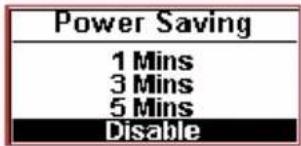 Power Saving 1 Mins 3 Mins 5 Mins Disable