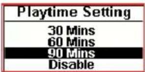 Playtime Setting 30 Mins 60 Mins 90 Mins Disable
