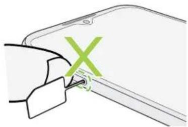 HTC Desire 19s - Inserting the nano SIM and microSD cards - 3