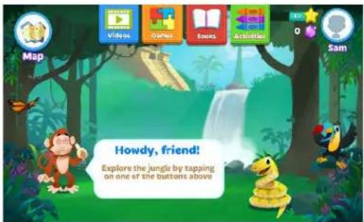 Map Howdy, friend! Explore the jungle by tapping on one of the buttons above