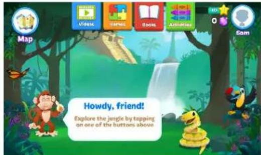 Map Howdy, friend! Explore the jungle by tapping on one of the buttons above