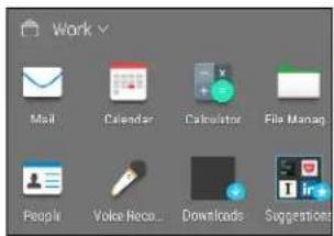 Work Mail Calendar Calculator File Manager People Voice Recor... Downloads Suggestions