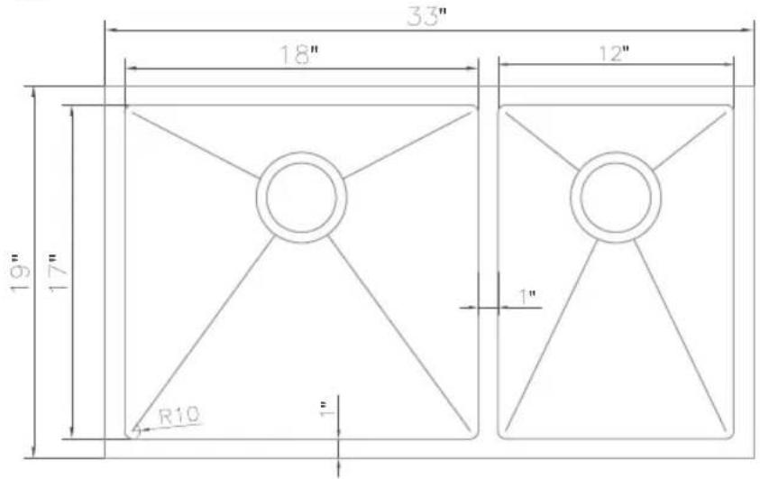 33" 18" 12" 19" 17" R10 1" 1"