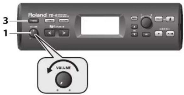 ROLAND TD-4S - Turning the Power On/Off - 1
