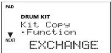 ROLAND TD-4S - Use the [-/+] dial to select EXCHANGE. - 1