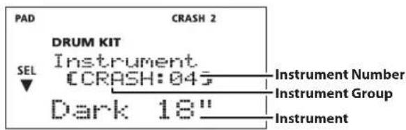 ROLAND TD-4S - In the menu screen, choose "1 INSTRUMENT" and press the [OK] button. - 1