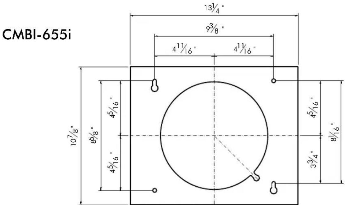 CMBI-655i 13¼" 9¾" 4½₁₆" 4½₁₆" 10⁷/₈" 8¾" 4½₁₆" 4¾" 8½₁₆" 4½₁₆" 4¾"