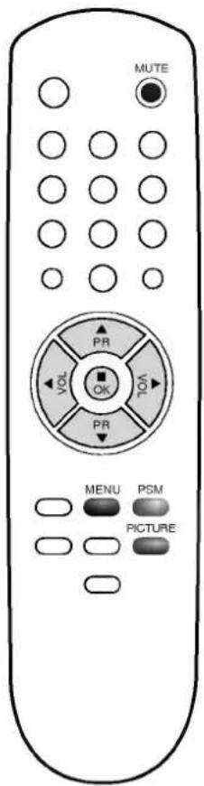 MUTE PR VOL OK TOV PR MENU PSM PICTURE