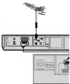 Diagram showing a device with antenna and labeled ports, including a 5-pin connector and a monitor with 'T20' label.