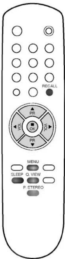 RECALL PR VOLT OK ON PR MENU SLEEP Q. VIEW P. STEREO