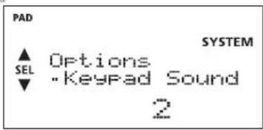 ROLAND TD-4SX - Use the SEL [ ] [ ] buttons to choose "9 OPTIONS," and press the [OK] button. - 4