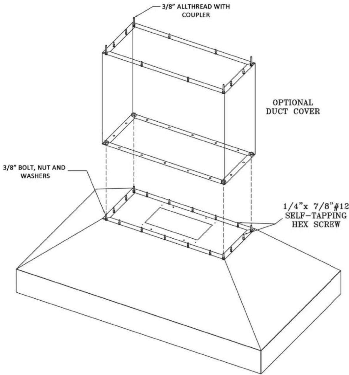 BlueStar IN042ML - ISLAND DUCT COVER INSTALLATION - 1