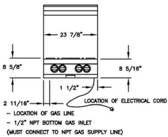 BlueStar RGTNB606GCBV2L - 24" Rangetop Dimensions - 1