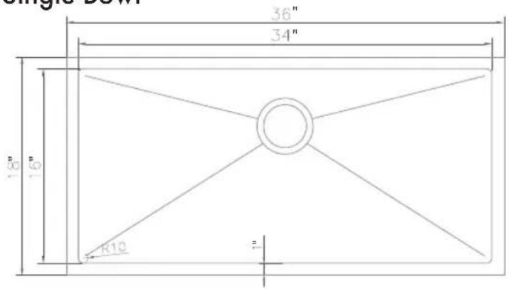 ZLine SRS33 - SINK DIMENSIONS - 1