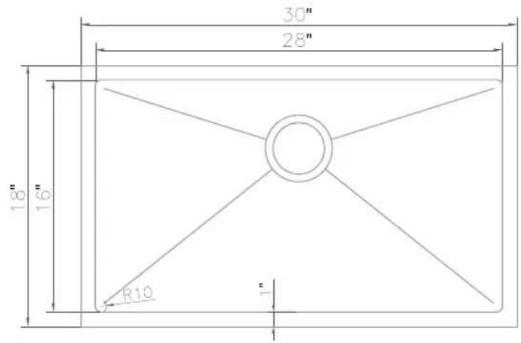 ZLine SRS33 - SINK DIMENSIONS - 1