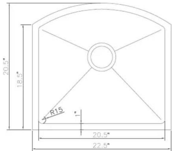 ZLine SUS15 - SINK DIMENSIONS - 3
