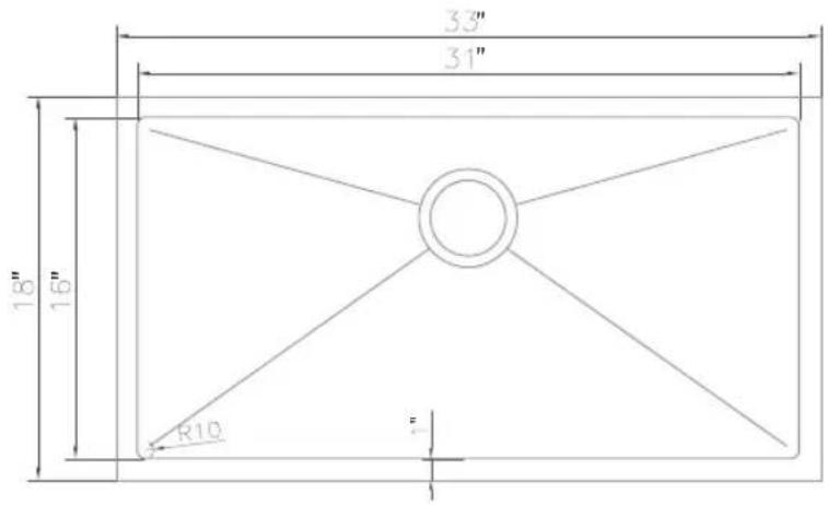 ZLine SC30D33 - SINK DIMENSIONS - 3
