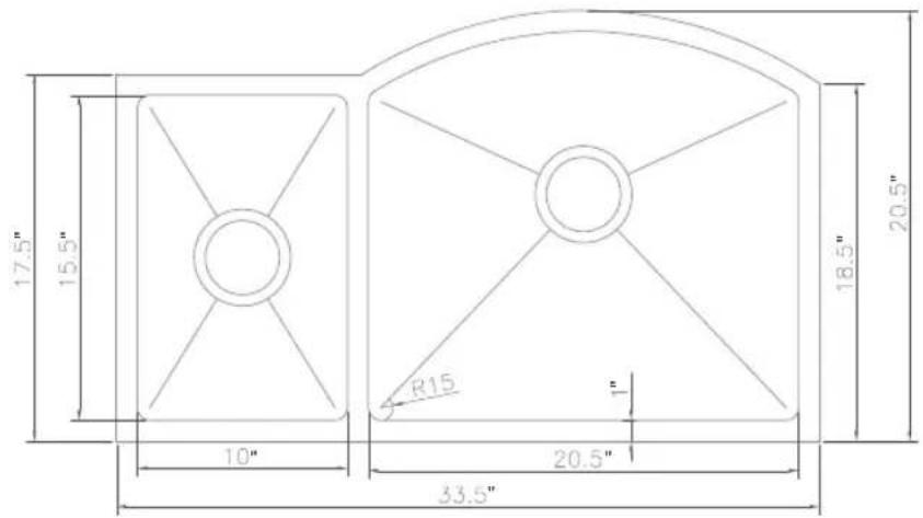 ZLine SC30D33 - Arc Sink Double Bowl - 1