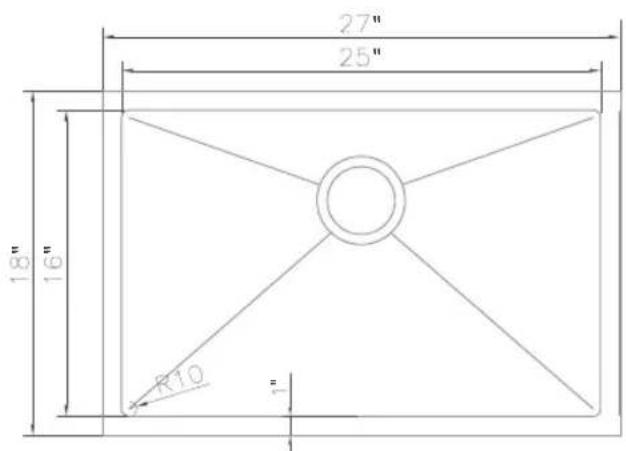 ZLine SC30D33 - SINK DIMENSIONS - 3