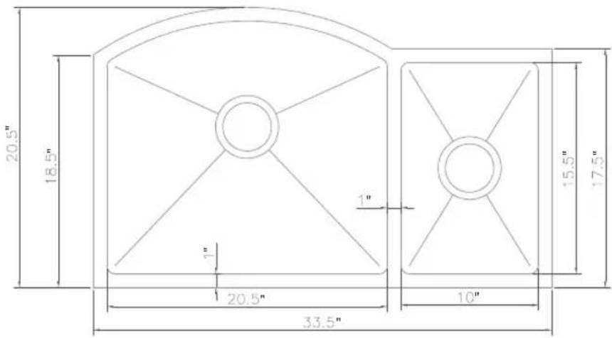 ZLine SAS30 - Arc Sink Double Bowl - 1