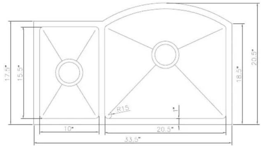 ZLine SAS30 - Arc Sink Double Bowl - 1