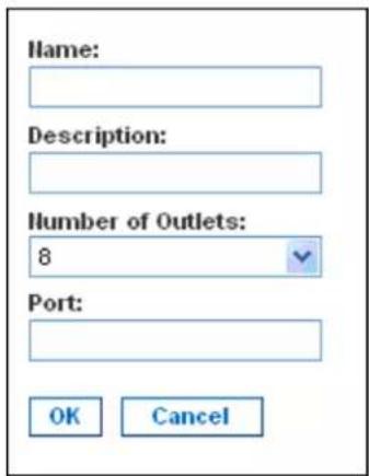 Name: Description: Number of Outlets: 8 Port: OK Cancel
