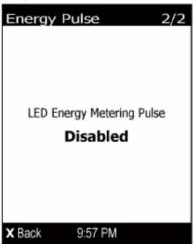 Energy Pulse 2/2 LED Energy Metering Pulse Disabled X Back 9:57 PM