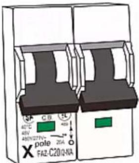 40°C 48V 480N/27V~ pole FAZ-C20/2-NA C B 20A