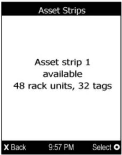 Asset Strips Asset strip 1 available 48 rack units, 32 tags X Back 9:57 PM Select ●