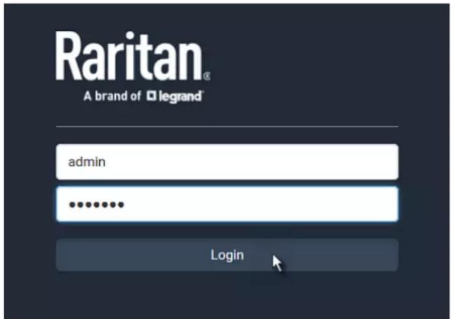Raritan® A brand of □ legrand admin Login