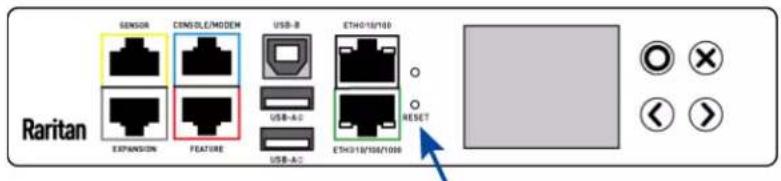 Raritan SENSOR CIBG OLE/MODEM USB-B ETH018/100 EXPANSION FEATURE USB-A2 USB-A2 ETH018/1000/1000 RESET