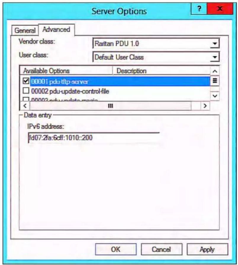 Raritan Dominion PX2-1725V - ▶ Required Windows IPv6 settings in DHCP: - 7