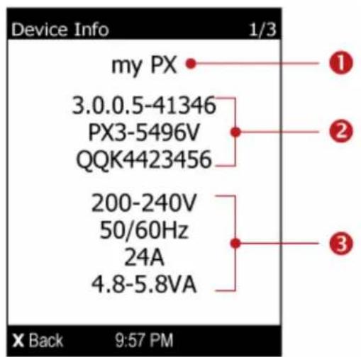 Raritan Dominion PX3-1833R - To show the device information: - 1